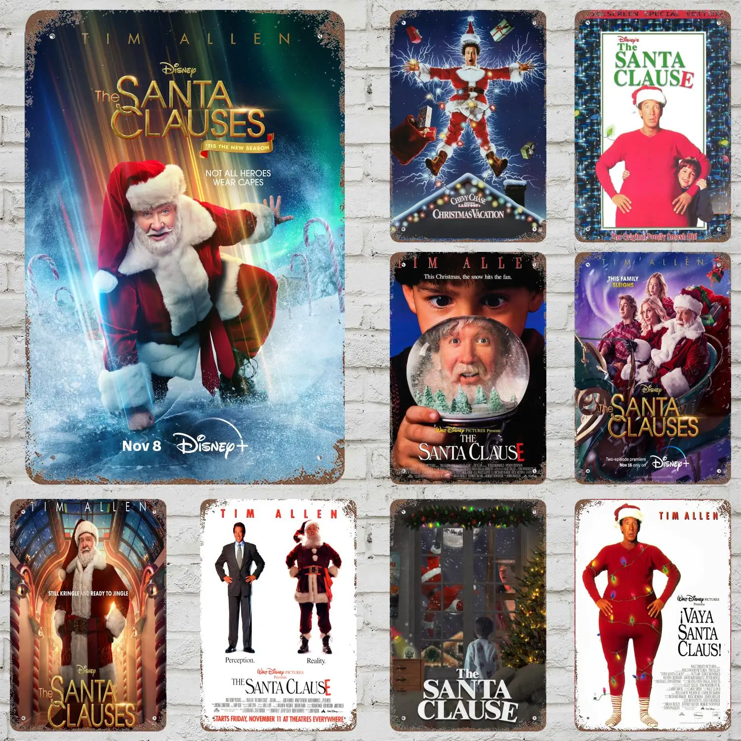 

MINISO The Santa Clause Vintage Metal Tin Signs Posters Decor Retro Metal Plaque Wall Art Decor for Garage Bar