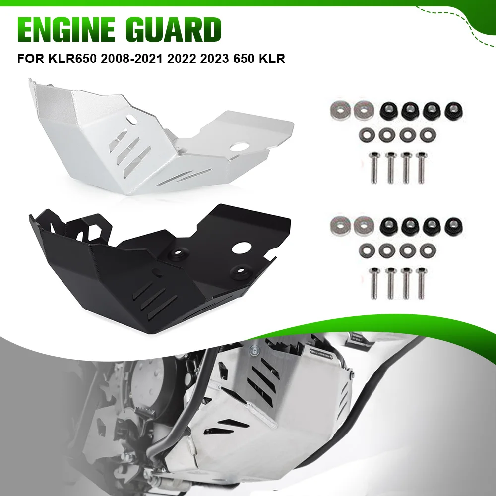 

Motorcycle Lower Engine Guard Bash Bottom For Kawasaki KLR650 2008-2021 2022 2023 650 KLR Skid Plate Belly Pan Cover Protector