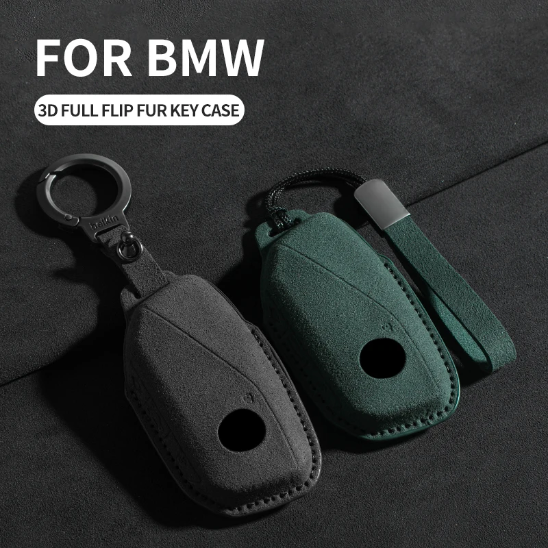 

Suede Leather Car Smart Key Case Cover Shell Fob ﻿For BMW G07 X7 LCI U11 X1 G70 7 Series G09 XM F98 X4M LCI G18 X5 G81 M3 I20 I