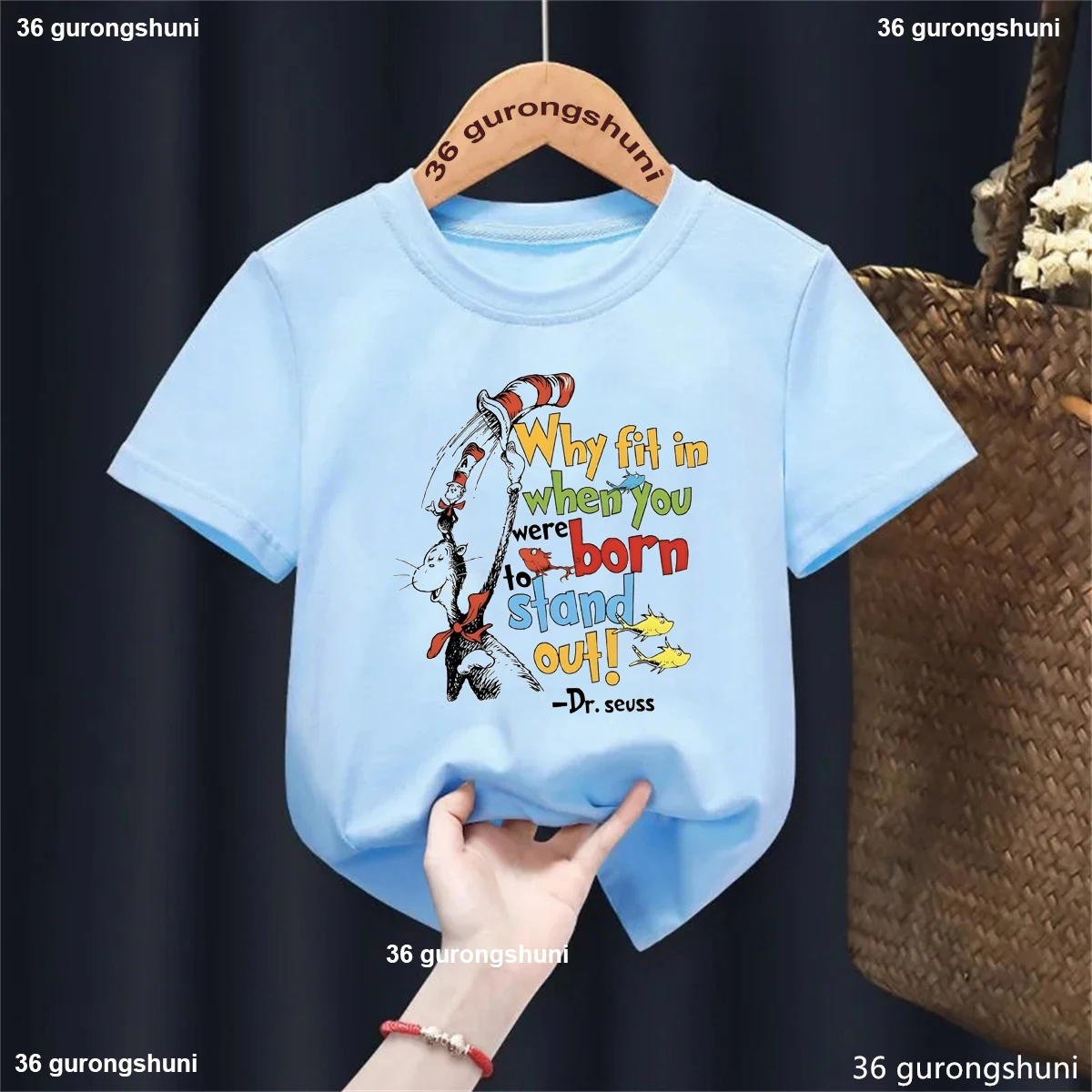 Why Fit In When You Were Born To Stand Out Graphic Printed T Shirt Girls/Boys Kawaii Kids Clothes Summer Tops Tee Shirt