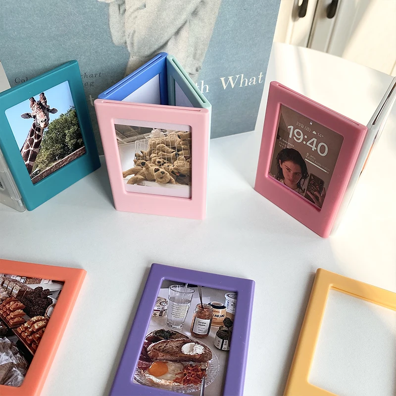 Set Da 10 Mini Cornici Magnetiche Per Foto Formato 3 Pollici, Con Motivi Creativi (stelle, Cuori, Pois, Geometrici), In ABS, Dimensioni Esterne 9x6,5x0,5 Cm, Adatte Per Fujifilm Instax Mini, Per Frigorifero E Lavagna