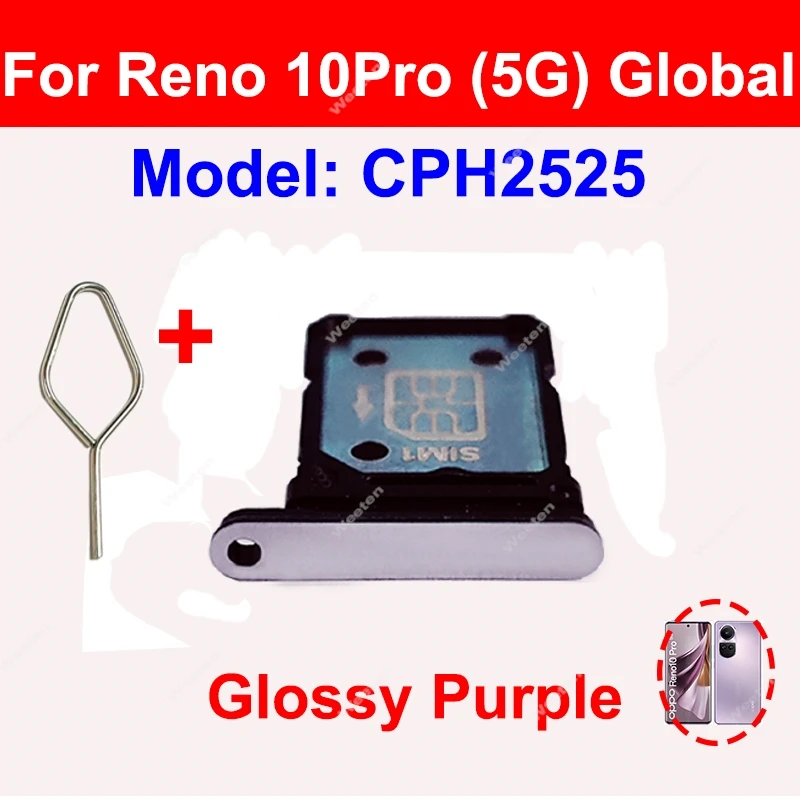 For OPPO Reno 10 10Pro 10 Pro+ Plus 5G SIM Card Tray SIM Card Reader Holder SIM Slot Socket Parts