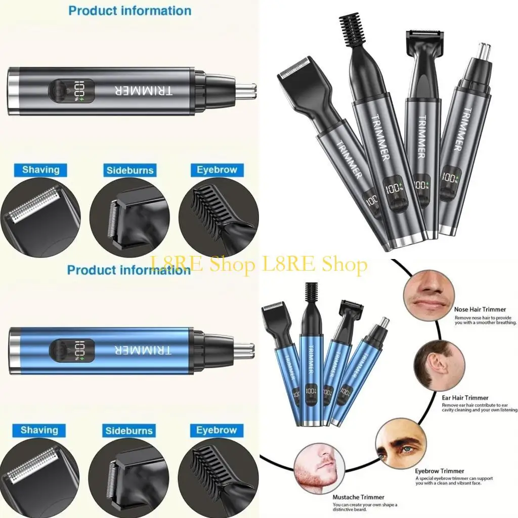 

L8RE Nose Hair Shaver Electric Shaving Tool 4 в 1 Устройство для груминга Электрическое ваверс USB.