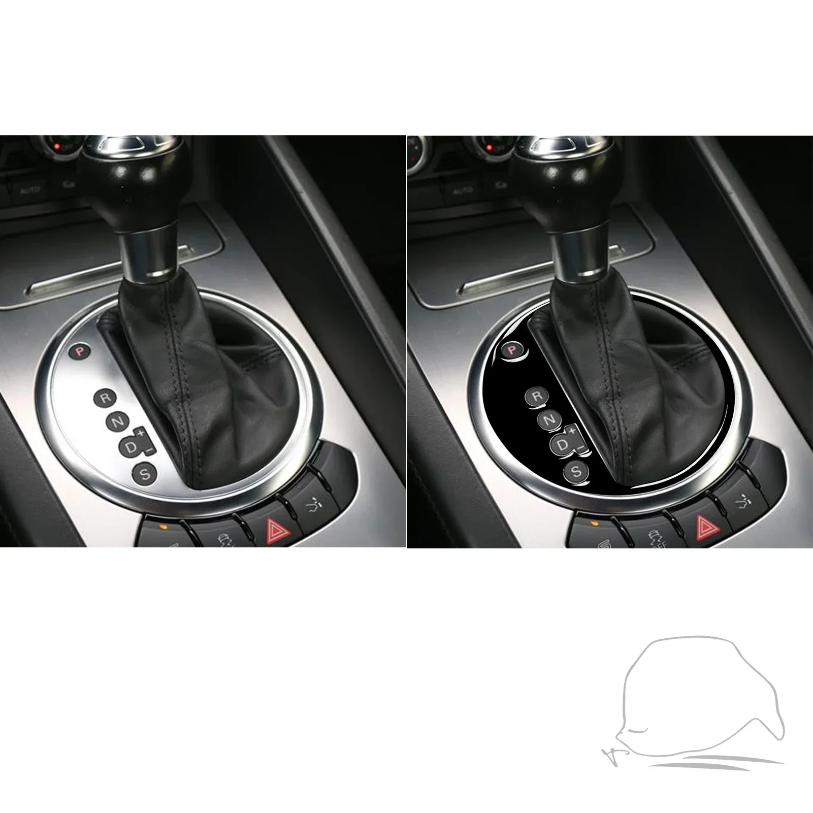 For Audi TT 8N 8J MK1 MK2 MK3 2008-2014 Accessories Piano Black Plasti Car Interior Gear Panel Trim Stickers Decoration