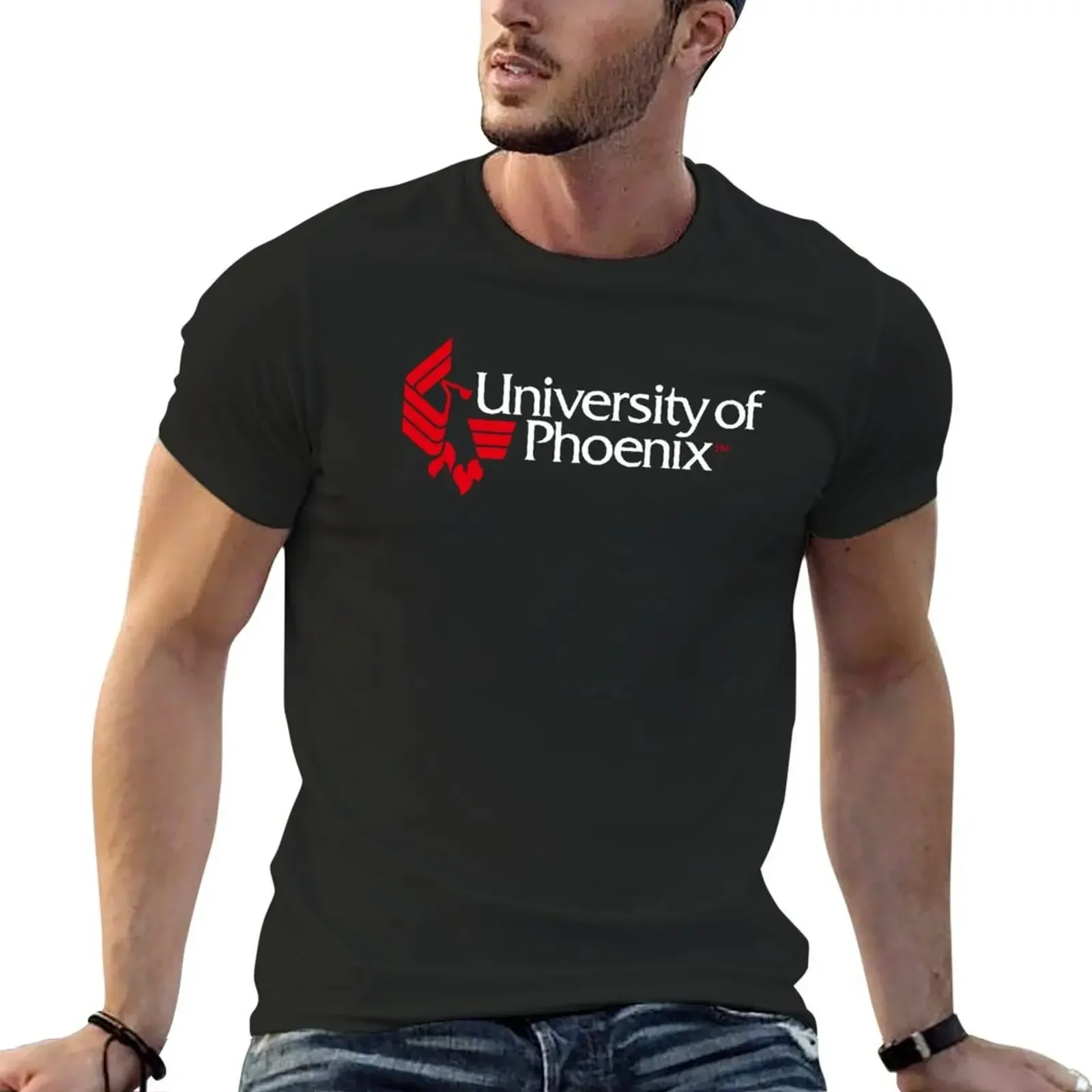 

University Of Phoenix White Red T-Shirt aesthetic clothes anime clothes heavyweights cute tops T-shirt men