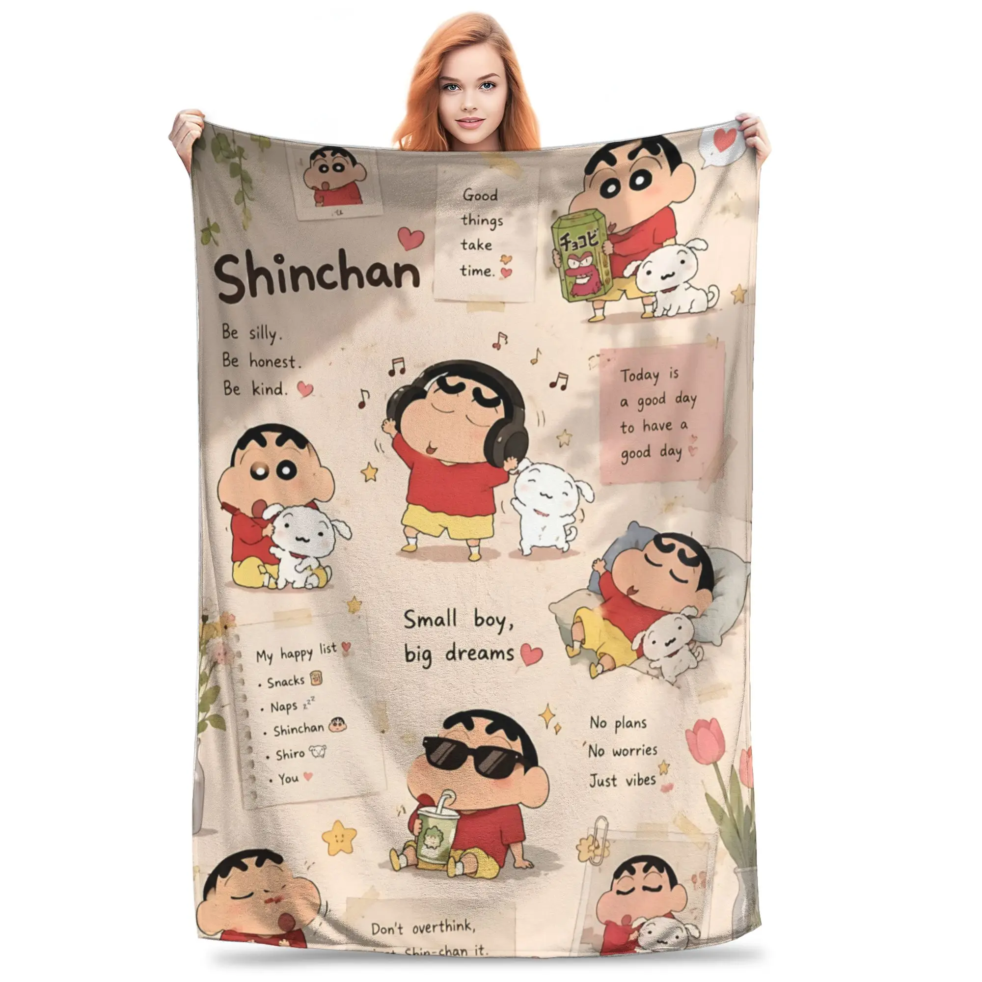 1PC Home Crayon Shin chan‌s Blanket Throw Blanket  Novelty Warm Blanket All Season Gift