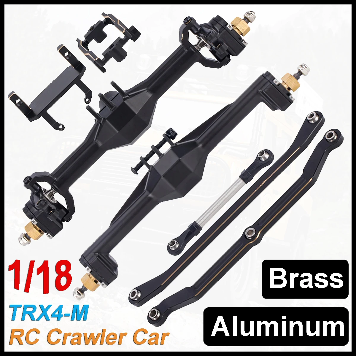 

Brass Aluminum TRX4M Front Rear Diamond Portal Axle Equipped With Horizontal Servo Mount for 1/18 TRX4-M RC Crawler Car Upgrade
