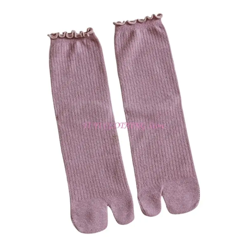 

N5KF Women Flop Socks Tabis Ankle Socks Cotton Sandal Matching Socks Ruffle Trim Frilly Socks Cotton Bootie Socks