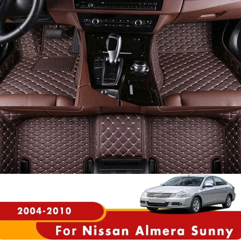 Car Floor Mats For Nissan Almera Sunny Versa 2010 2009 2008 2007 2006 2005 2004 Auto Carpets Rug Interior Accessories Water