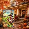 Happy Thanksgiving Turkey Garden Flag 12x18 Inch Fall Decor jjp