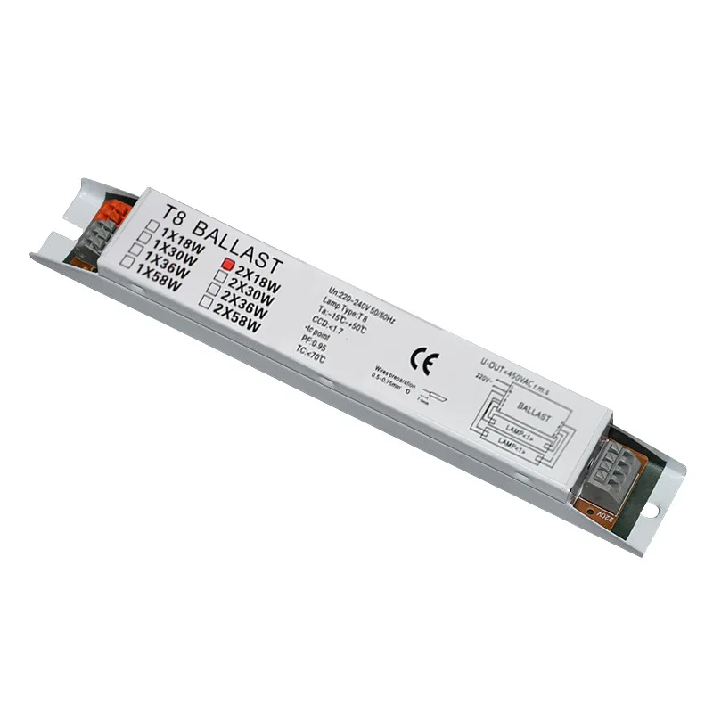 220-240V AC 2x18W/2x30W/2x58W/2x36W/1x36W Wide Voltage T8 Electronic Ballast Fluorescent Lamp Ballasts Drop Shipping