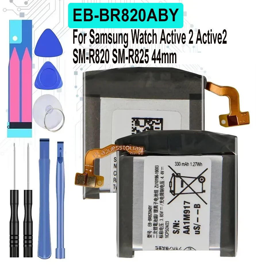 EB-BR820ABY 330mAh Battery for Samsung Galaxy Watch Active 2 Active2 SM-R820 SM-R825 44mm Portable Batteries Warranty +Tools