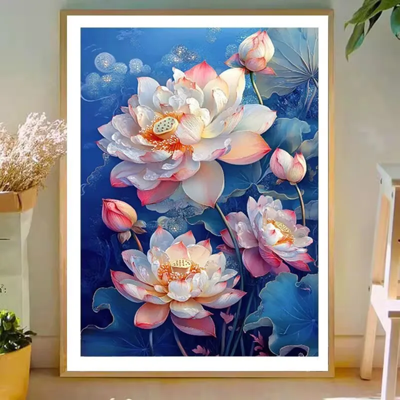 

Лотос 11CT 9CT Наборы для вышивки «сделай сам» с принтом Вышивка крестиком Хлопковые наборы для рукоделия Поделки с иглами