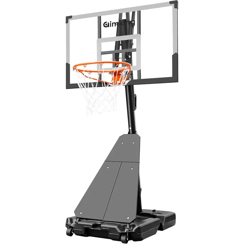 

Outdoor Height-Adjustable Basketball System with 44 Shatterproof Backboard for All Ages