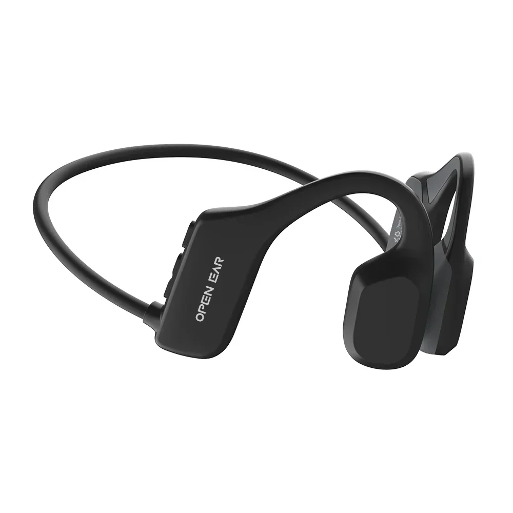 Bone Conduction Headphones Bluetooth Ear Clip Lightweight Business Sports Game Headset with Mic Noise Reduction