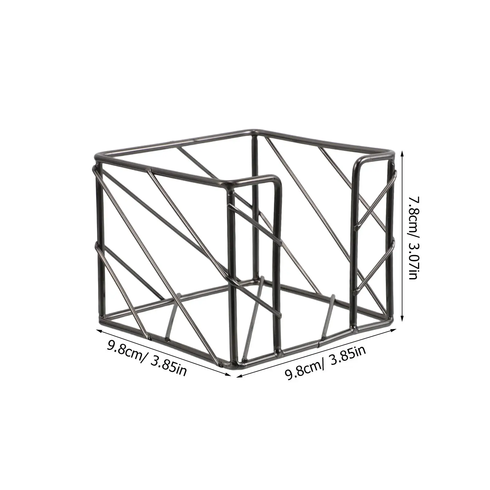 Железный диспенсер для блокнота, черная проволочная стойка, держатель для заметок, квадратный настольный органайзер, большая емкость, полый стильный простой офис