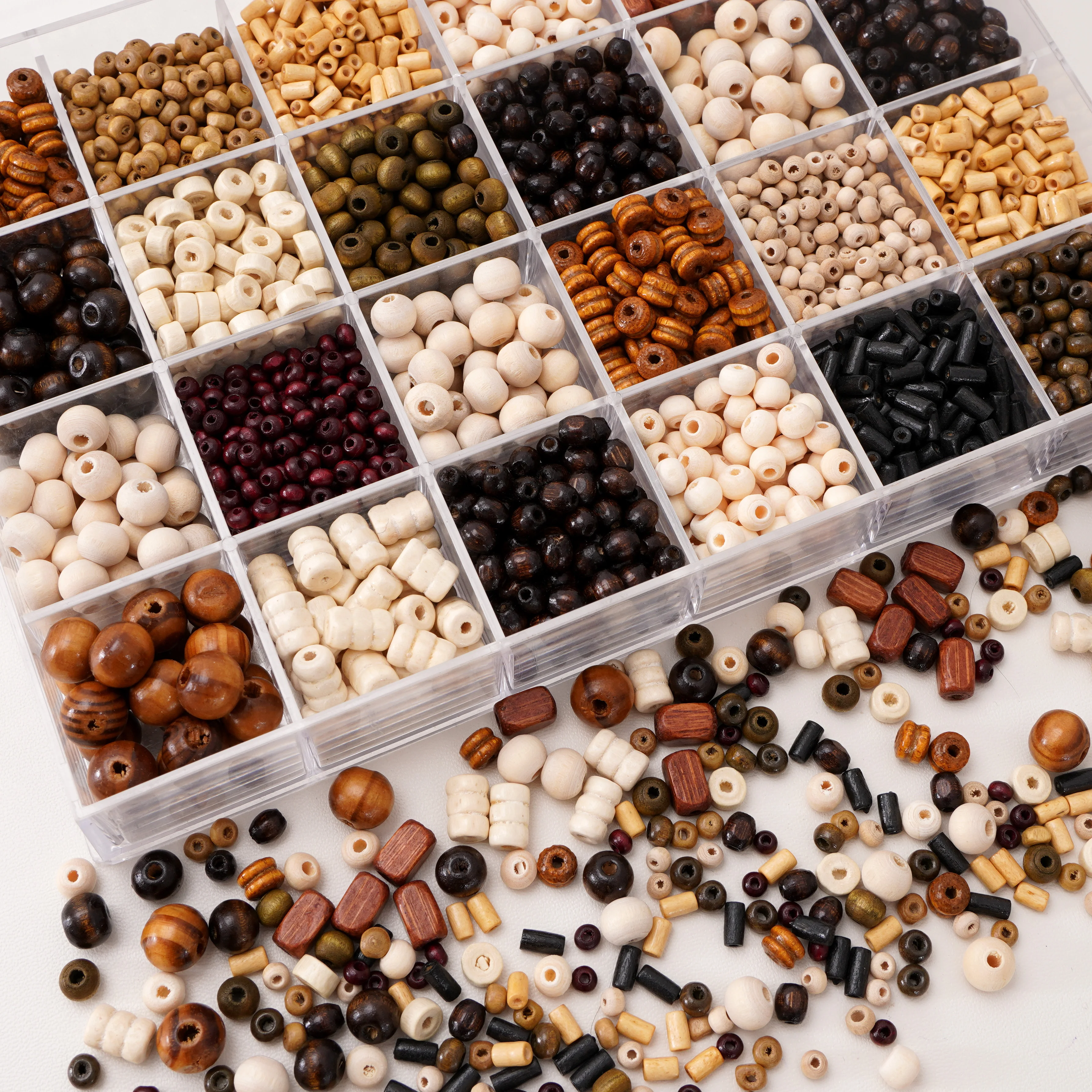 

20Pcs/Pack Colorful Wooded Loose Beads Round Stripe Spacer Ball Beads Making DIY Bracelet Charms Accessories Material