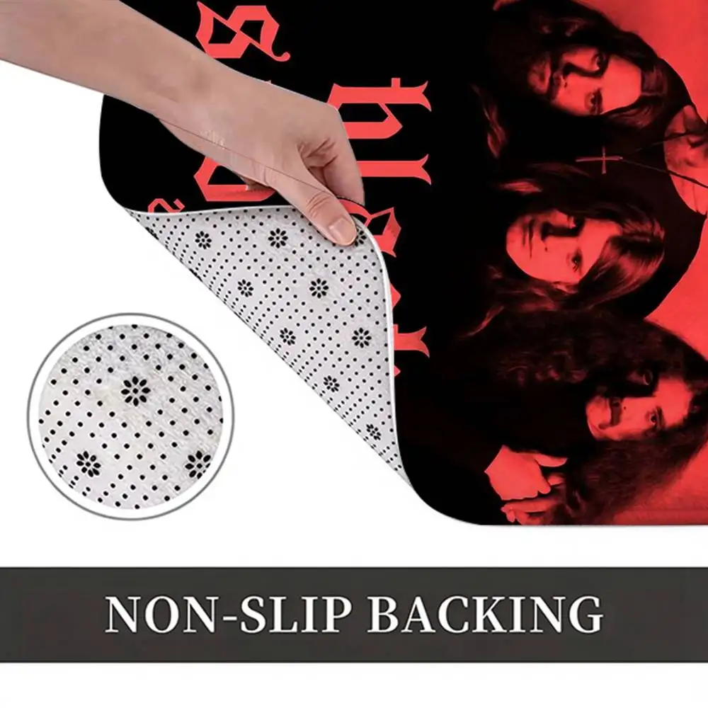 SABBATH Band B-Black Sabbath Home Decor Short Plush Floor Mat, Non-Slip & Easy to Clean for Multi Doorways