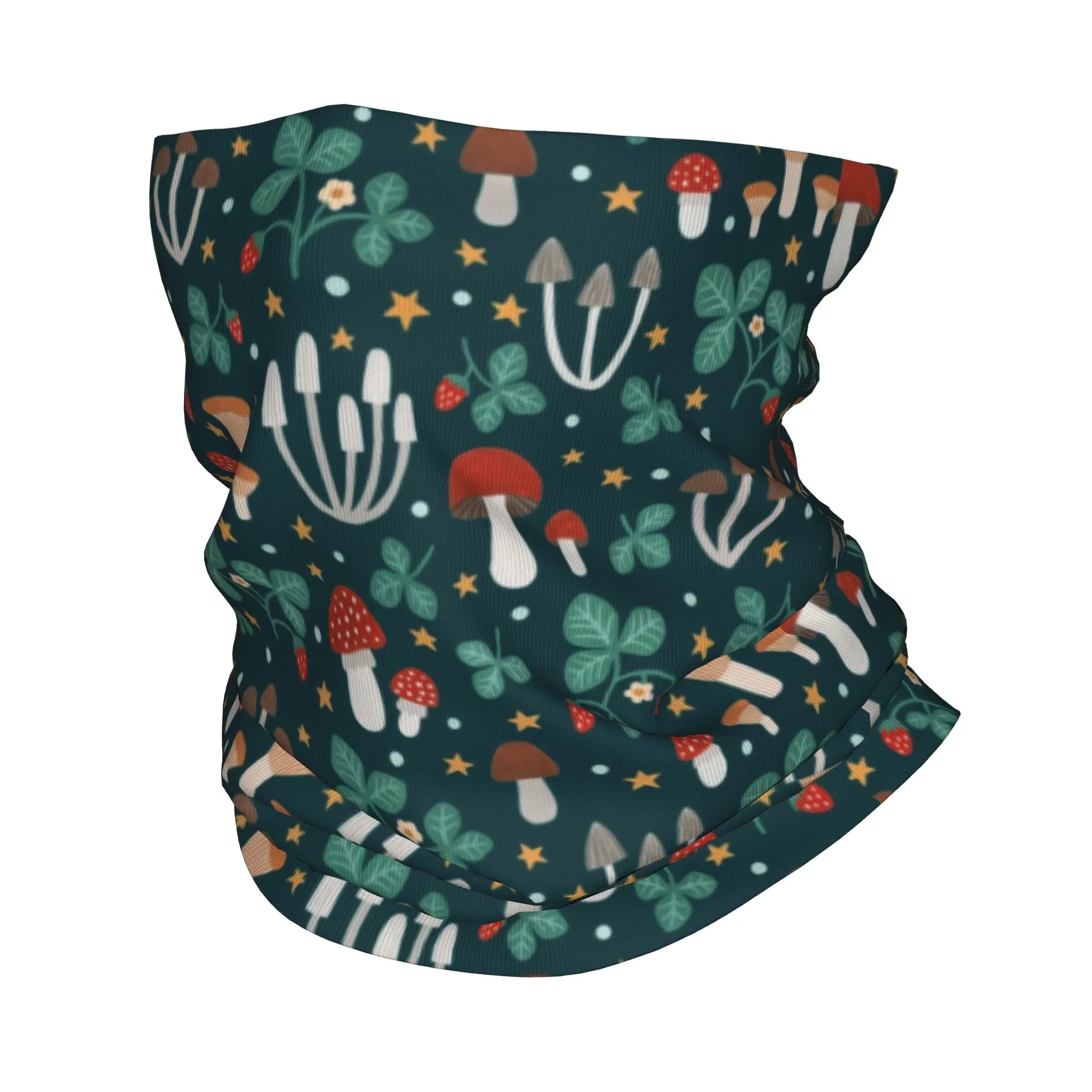 

Custom Magic Mushrooms Forest Bandana Neck Gaiter Windproof Face Scarf Cover Women Men Psilocybin Psychedelic Fungi Headwear