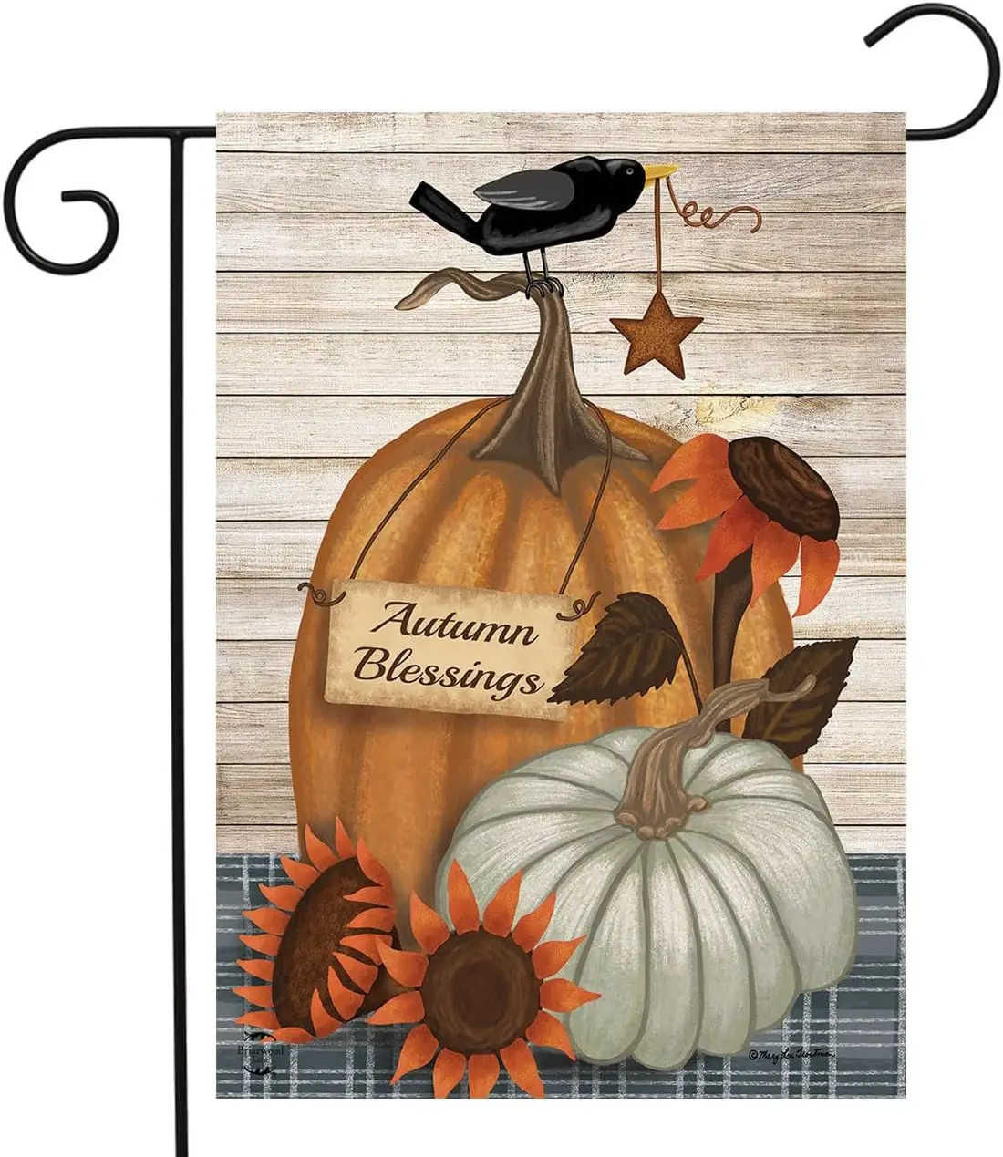 Rustic Autumn Blessings Fall Garden Flag 18