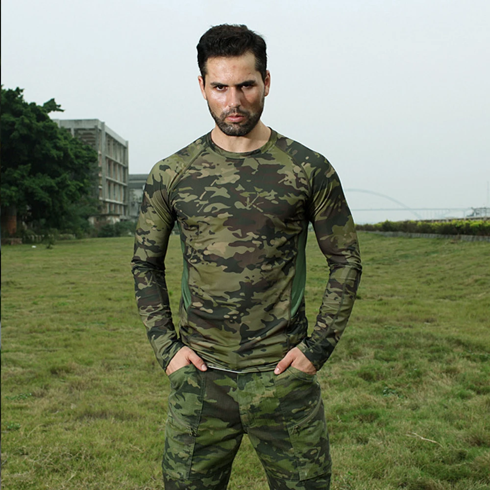 Imagem -03 - Warchiefs Caça Combate Camisa de Manga Longa Camuflagem T-camisa Secagem Rápida Respirável Esporte ao ar Livre Militar Roupas Táticas