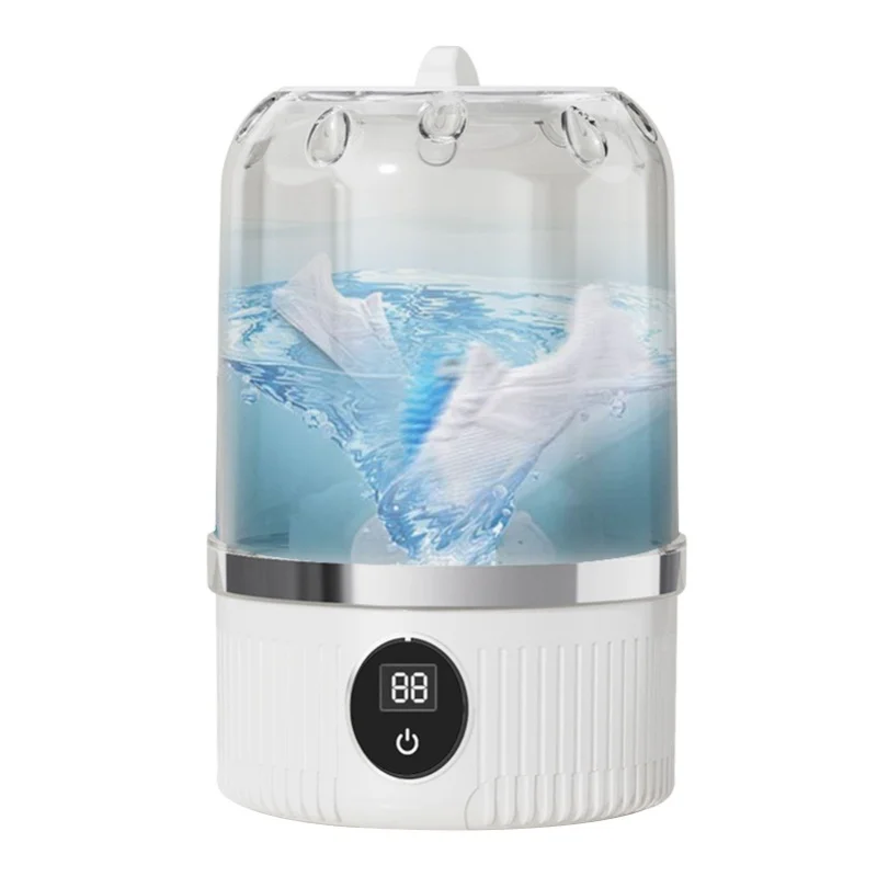 Portable Mini Washing Machine USB Rechargeable For Travel Bra Socks Fast Clean 360 Rotation