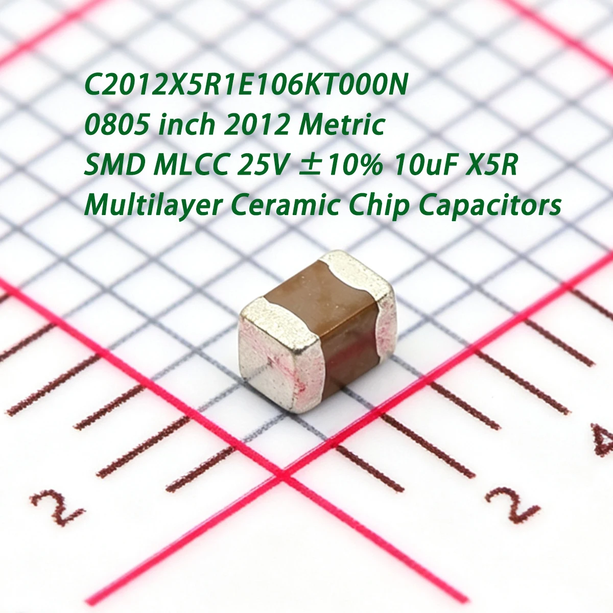 20PCS C2012X5R1E106KT000N 0805inch 2012Metric SMD MLCC 25V ±10% 10uF X5R 10000nF NEW Original Multilayer Ceramic Chip Capacitors