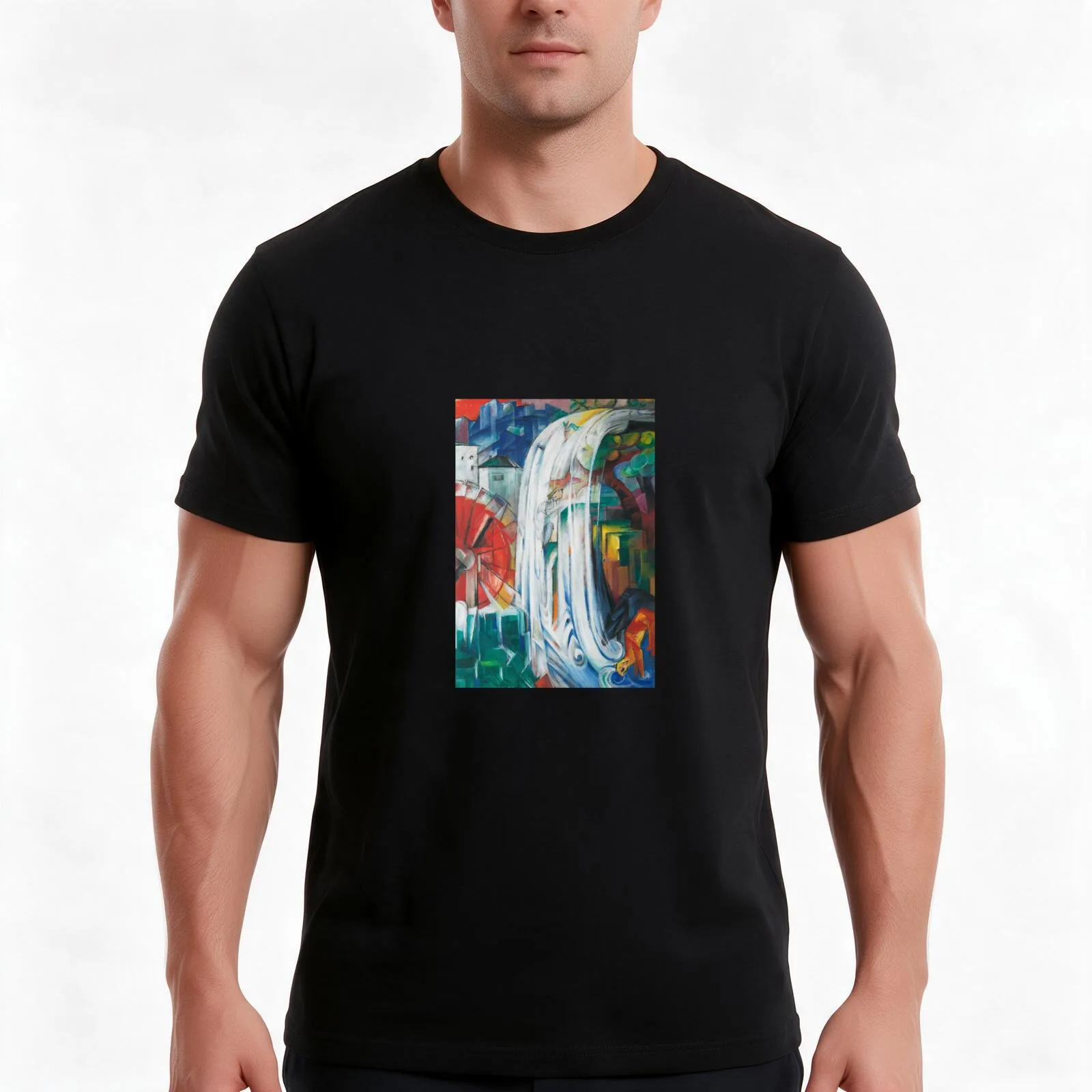 Franz Marc The Bewitched Mill 1913 T-Shirt Summer Casual Cotton Tee Oversized Streetwear Tops Vintage Graphic Print