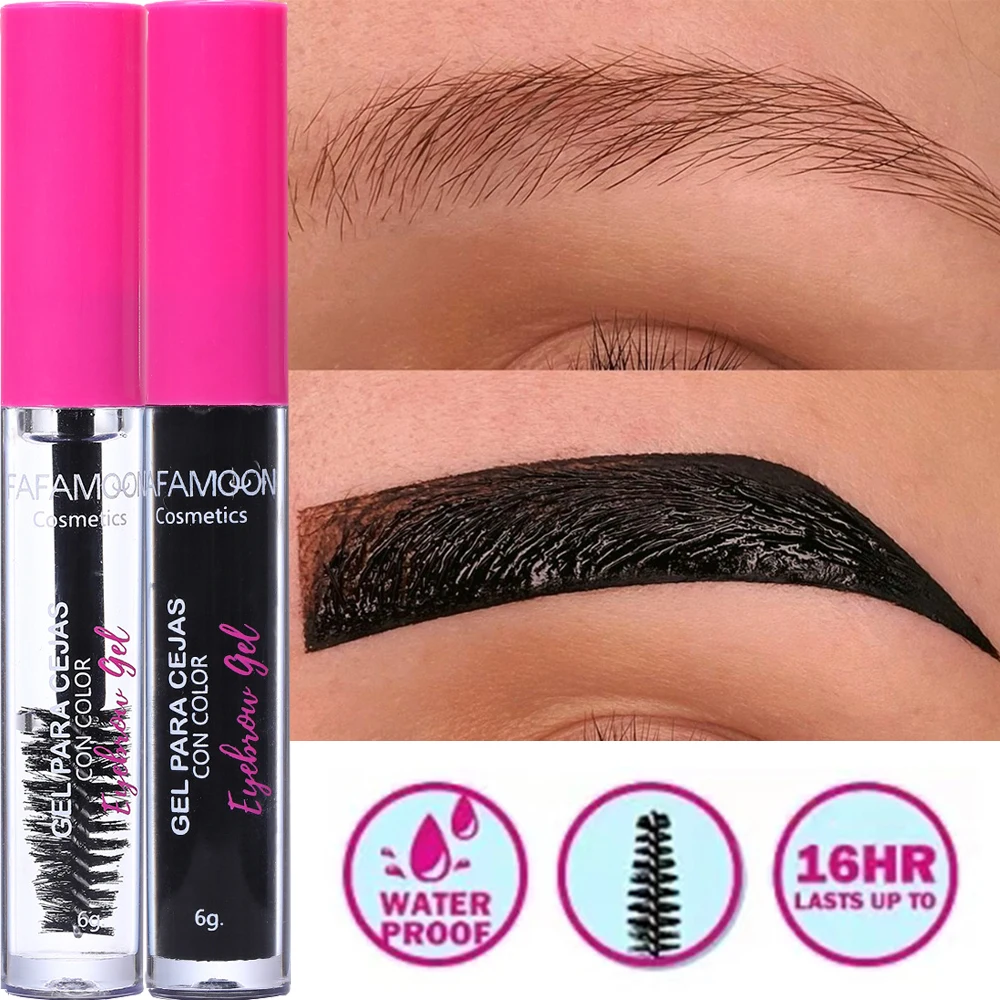 Langdurige Wenkbrauwcrème En Styling Wenkbrauwgelset Waterdichte Vloeibare Wenkbrauwverkleurende Gel Zwarte Natuurlijke Mascara Tint Make-Up