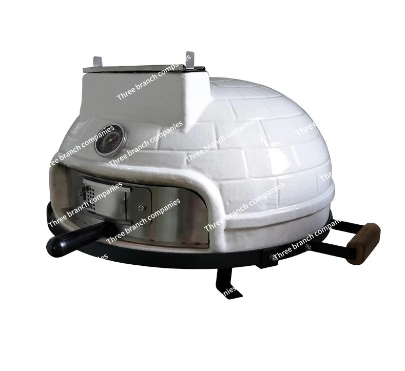 

21-Inch white pizza oven, outdoor portable for family gatherings