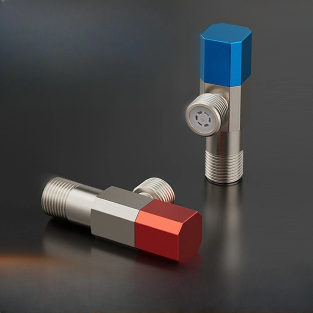 

4 Points Faucet Inlet Valve G1/2 Brass Triangle Valve Heater Water Stop Valve Bathroom Toilet Washing Machine Universal Switch