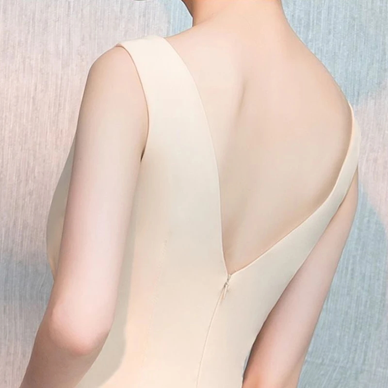 Damen-Abendkleid, ärmellos, bodenlang, langes Kleid, elegant, schlicht, luxuriös, für Bankette, Galas, Host-Events, Zeremonien, Partys, Geburtstagskleid – Detail 11