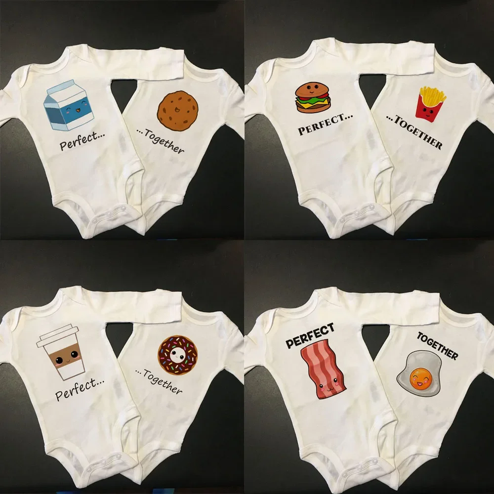 Twin Baby Clothes Twin S Outfits Boys Girls Twin Baby Shower Gift Autumn Long Sleeve Bodysuits Brothers/sisters Summer Romper