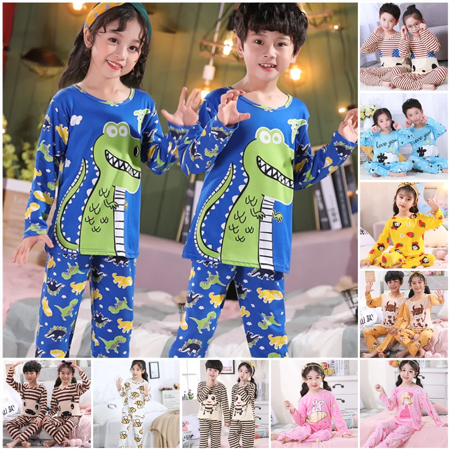 Summer Children Pajamas Girl Sets Kid Pyjamas Boy Cartoon Homewear Pajamas Set Boy Outfits Child Pyjama