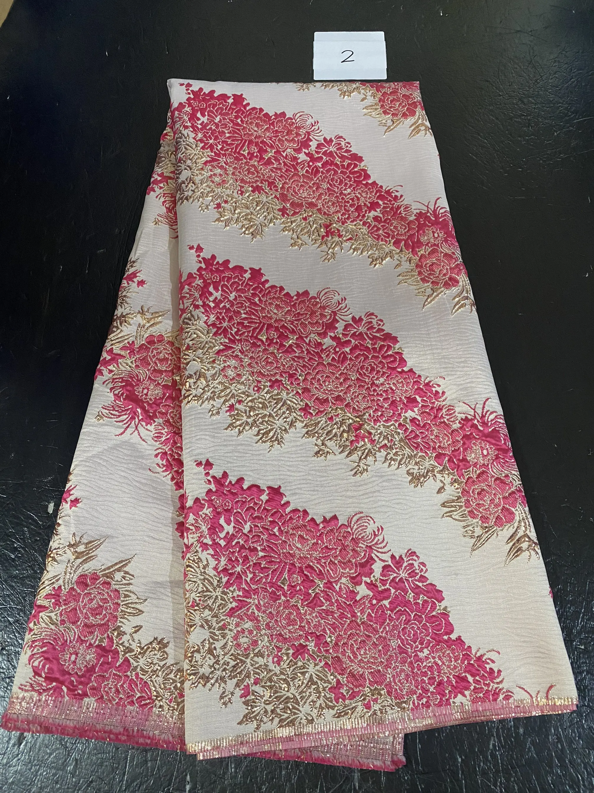 African Jacquard Lace Fabric Damask Fabric Nigerian Brocade Lace High Quality for Women Party Dresses Sewing Latest,2 Yards