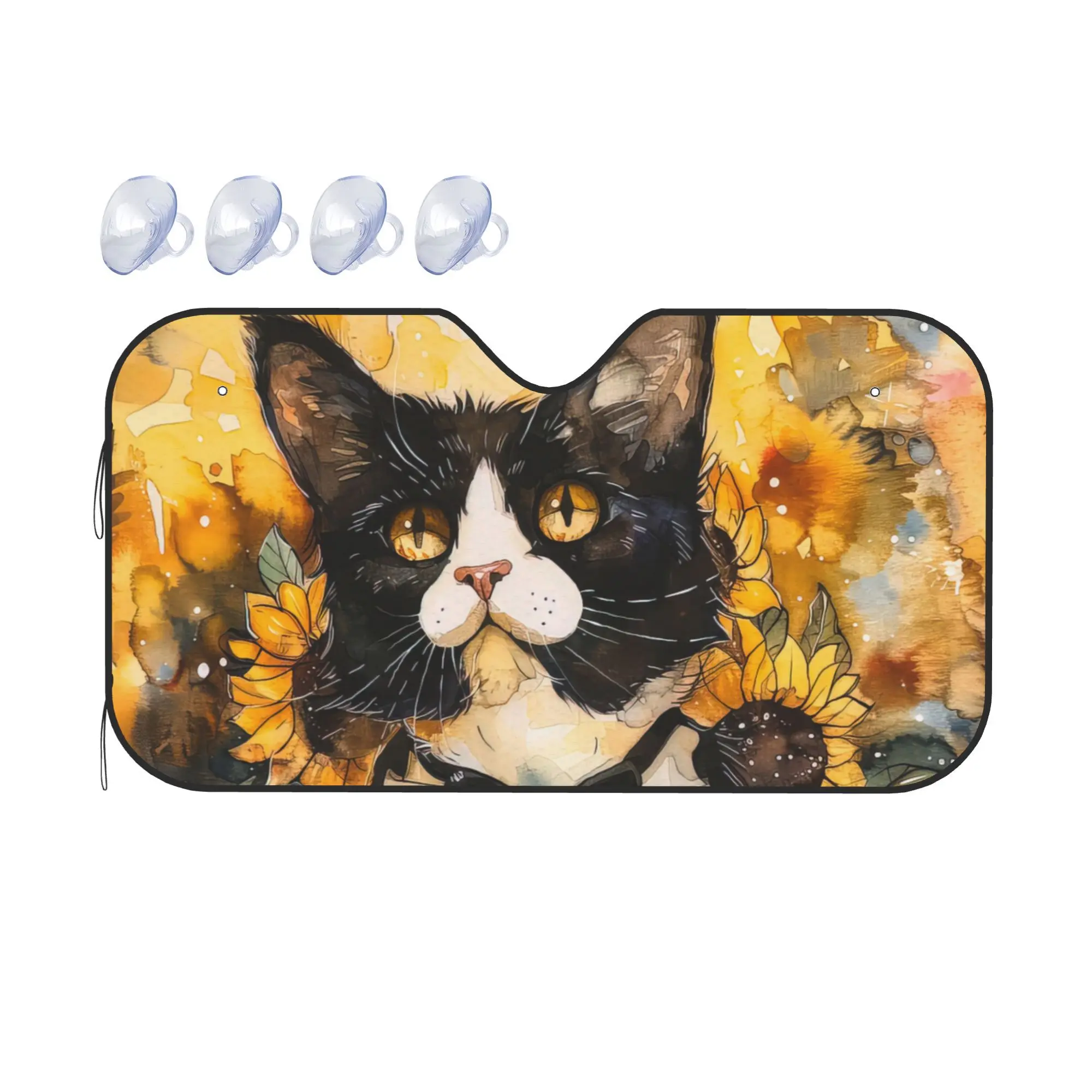 

Car Windshield Sunshade Tuxedo Teddy Cat Car Glass Sunshade
