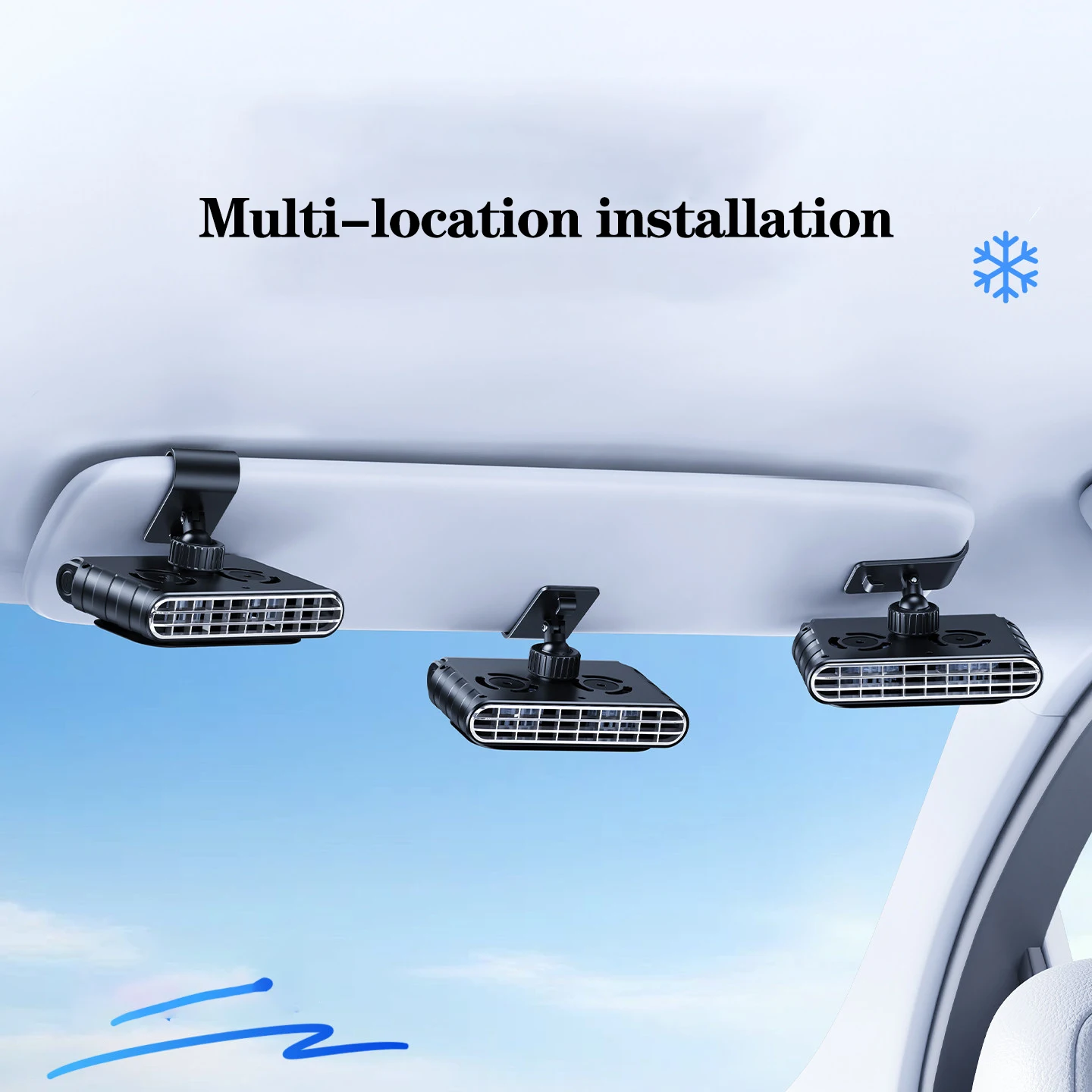 Eary 30000mAh Car Clip on Fan Sun Visor Fan Dual-Core Turbo 5 Speeds USB Rechargeable 360°Rotatable Quiet Desk Air Cooling Fans