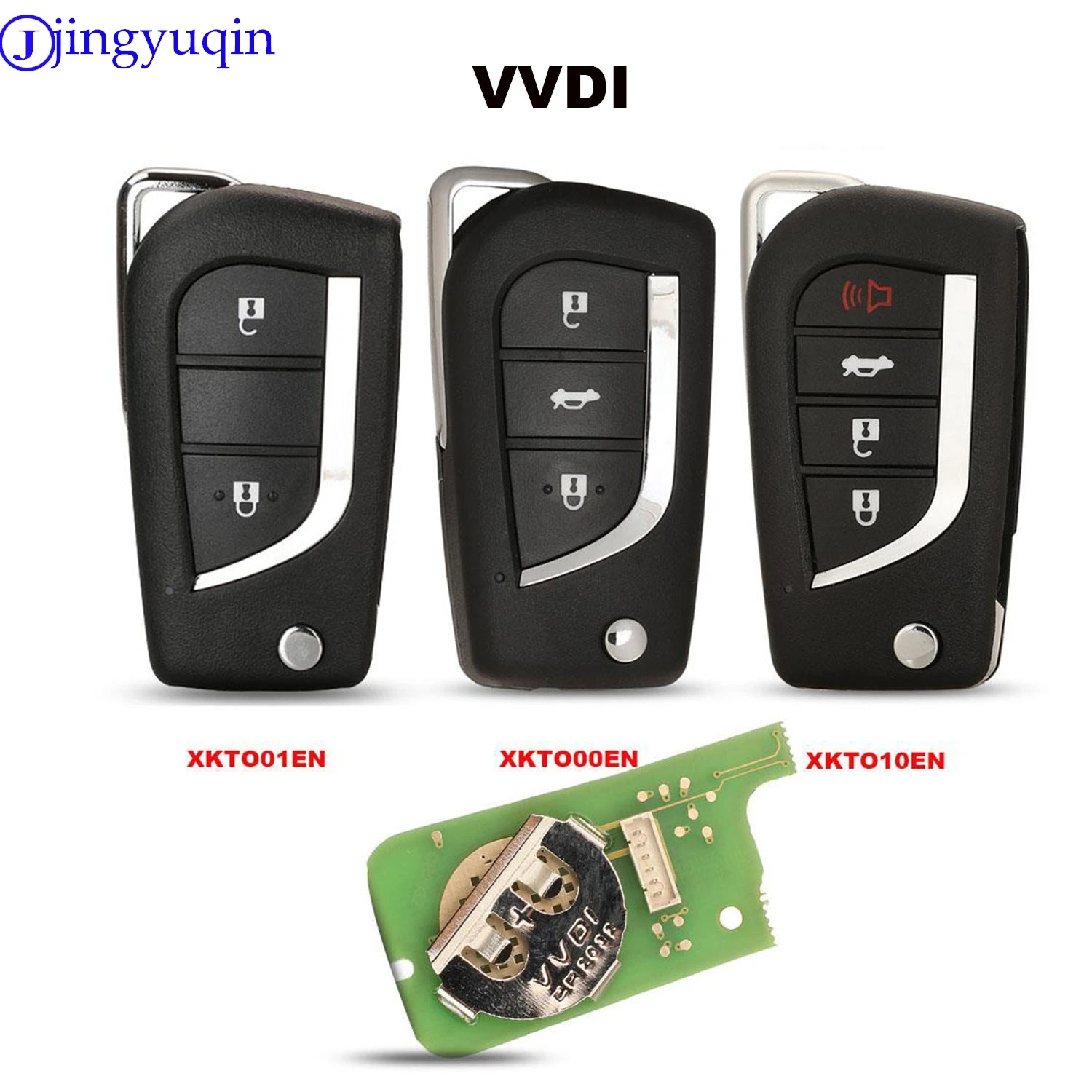 jingyuqin Xhorse XKTO00EN XKTO10EN XKTO01EN Wire Remote Key VVDI2 For Toyota Type 3 Buttons Universal Remote Key VVDI