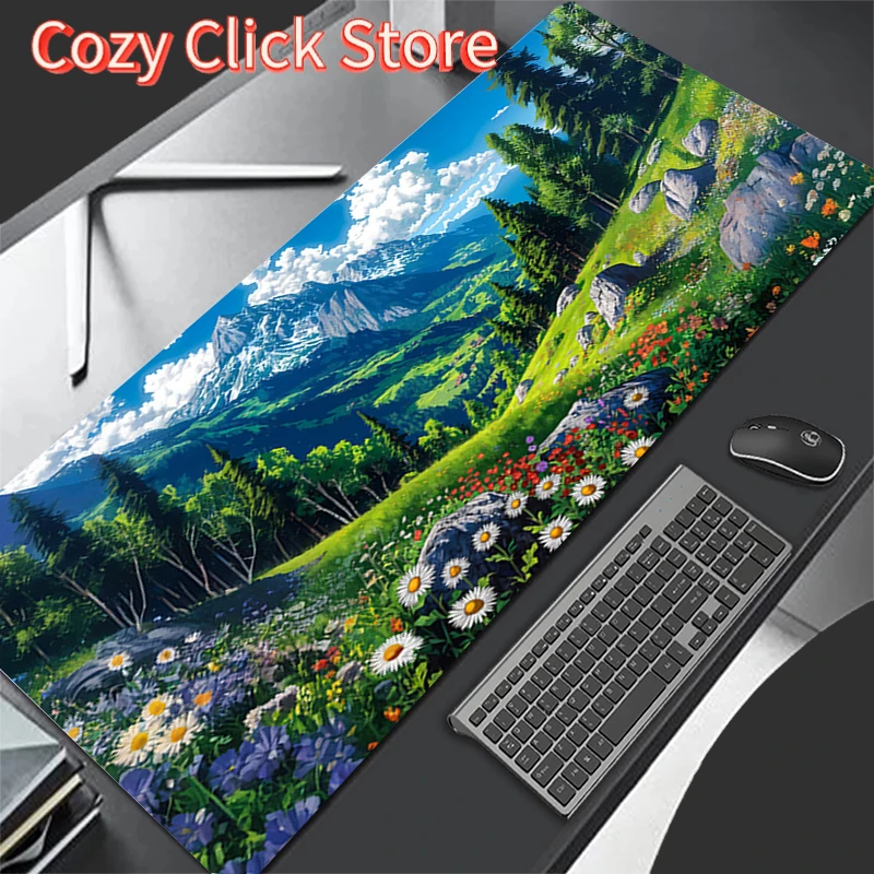 Gaming Mouse Pads Big Gamer Keyboard Desk Japan Anime Scenery Mouse Mat Carpet Rubber Tapis Souris Gaming Notbook Pc Mousepad