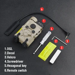 OGL Linterna táctica para arma - punto rojo, láser verde y azul, LED