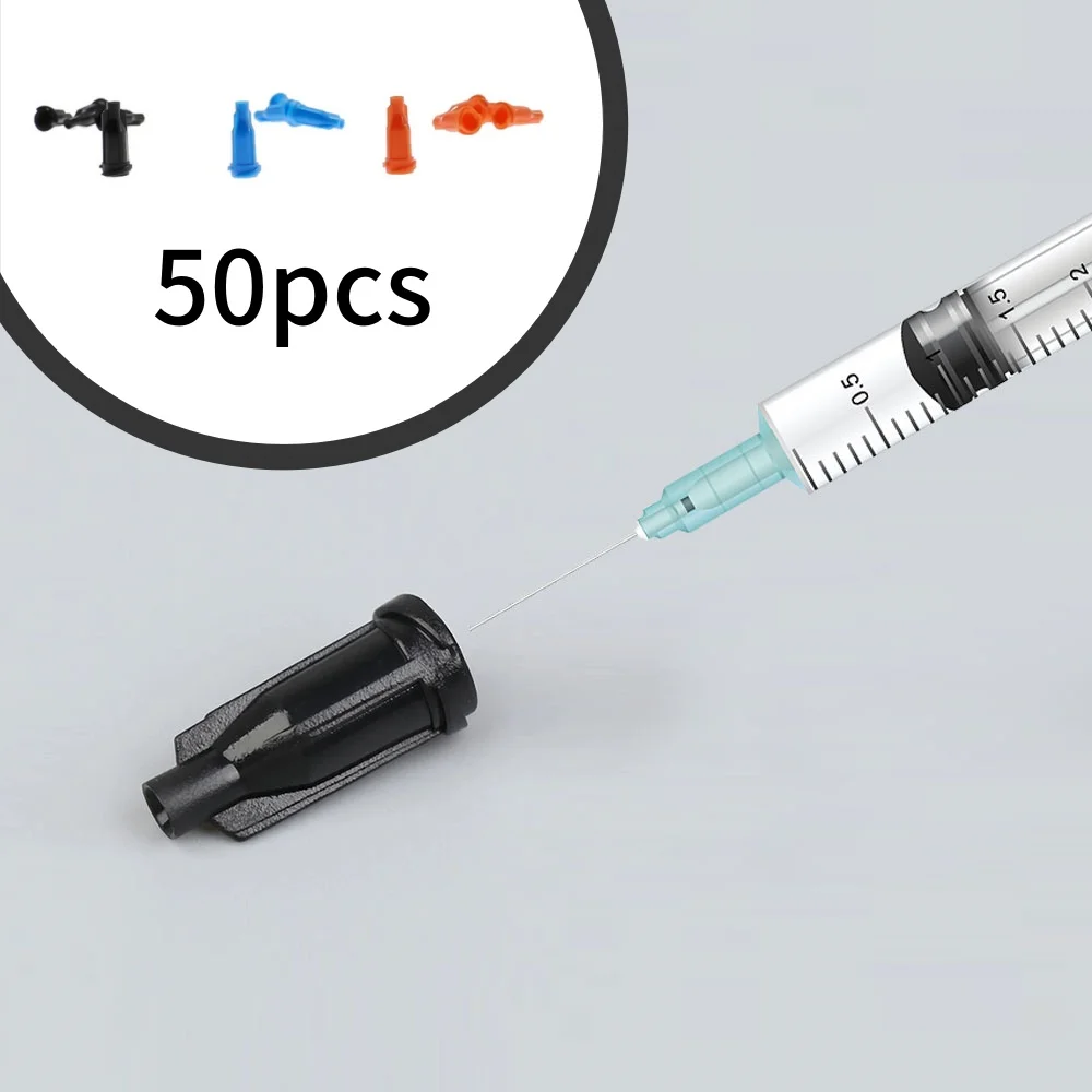 

50pcs Multicolor Plastic Syringe Plug Cover Screw Precision Tips Liquid Dispensing Syringe Plug Cap Sealing Head Health Care