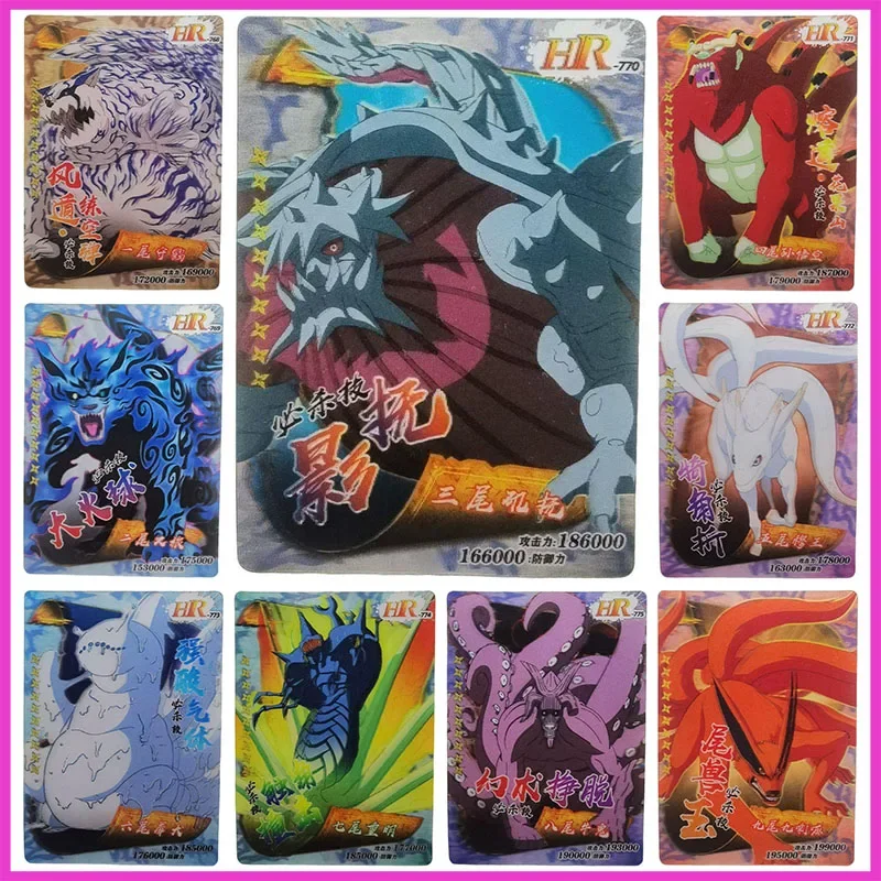 Anime NARUTO Rare HR Refractive Foil Kokuo Isobu Kurama Saiken Toys for boys Collectible Cards Christmas Birthday Present