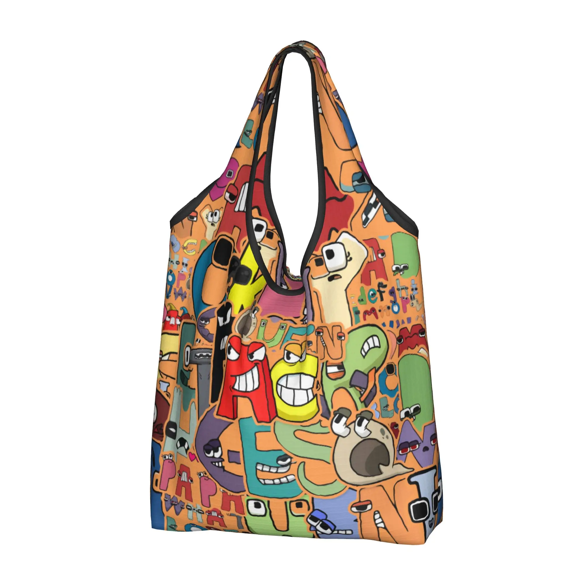 Cute Printing A-Alphabetes Hot Cartoon Shopping Tote Bags Portable Shopper Shoulder Cartoon Manga Handbag