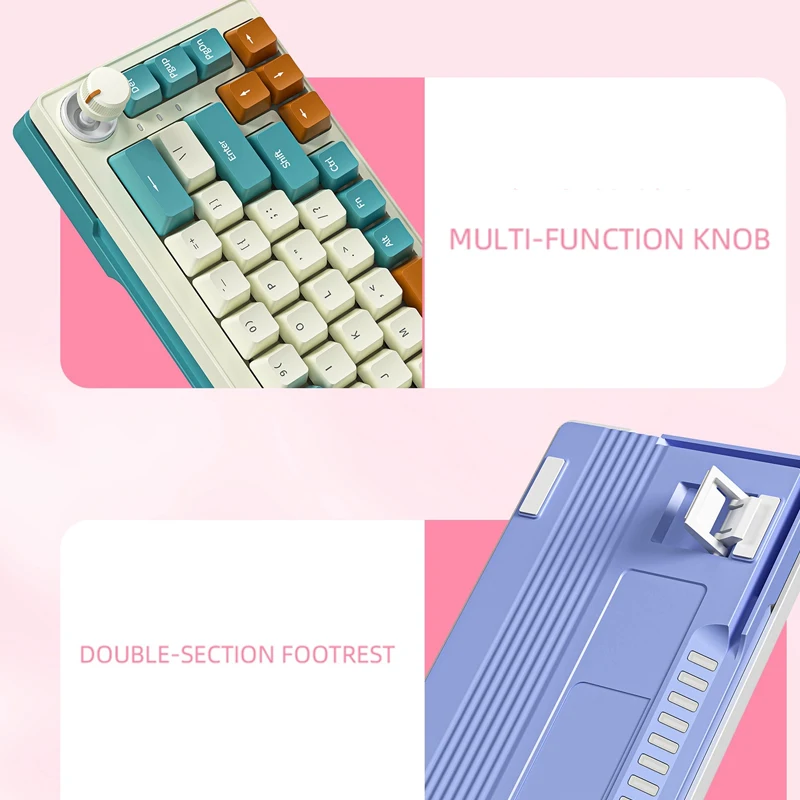 ZIFRIEND ZA68 Pro Clavier mécanique sans fil 68 prédire PBT RVB filaire Bluetooth 2.4GHz échangeable à chaud 65% 60% claviers de jeu clavier gamer