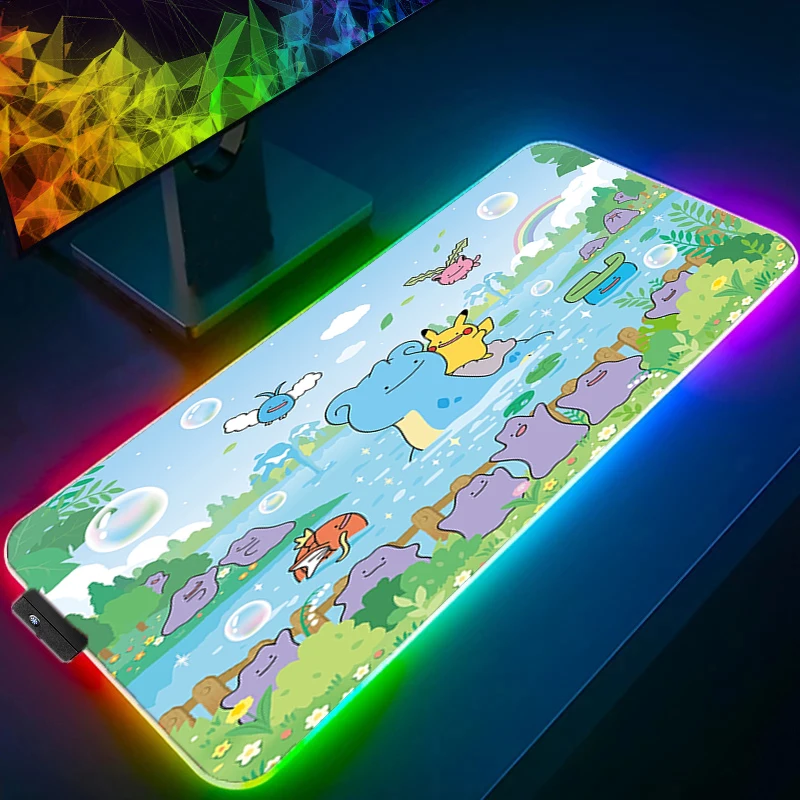 rgb-大型-e-スポーツマウスパッドポケモンピカチュウゲンガースムーズで柔軟なゴム製ゲーマー-pc-コンピュータキーボードバックライト-led-マウスパッド