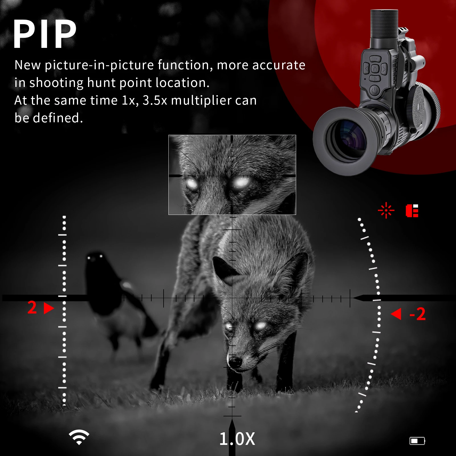 Hunting Night Visions NV700S Magnification 4x-14x Waterproof Monocular Red Dot & Lser Scope Night Vision Red Dot Scope