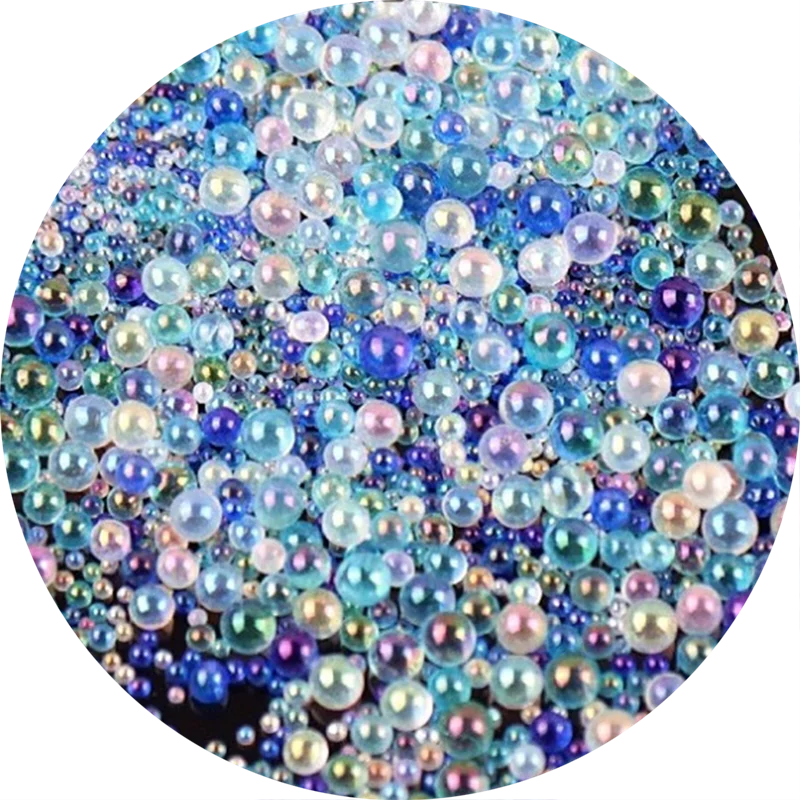 50g Mini Bubble Ball Caviar Beads Bottom Colorful Pink Crystal Glass Beads For DIY UV Resin Filling 3D Nail Art Decorations