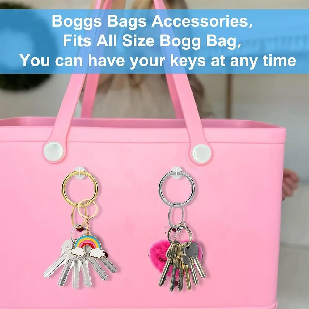 2Pcs Hooks Key Holder for Bogg Bags Rubber Beach Bag DIY Beach Bag Accessories Charms Plastic Handbag for Bogg Bag/Beach Bag