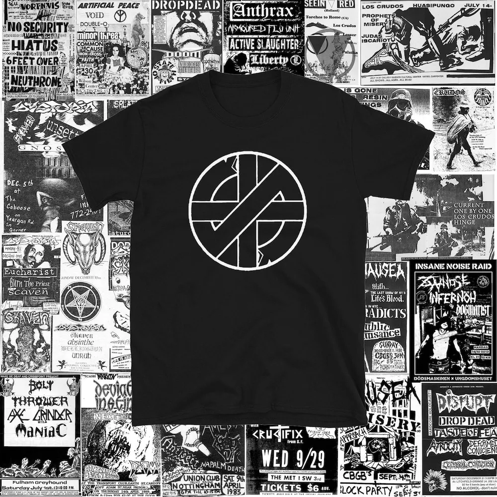 Crass Logo Short Sleeve Shirt Punk Crust Dbeat Hardcore Discharge Tragedy His Hero Is Gone