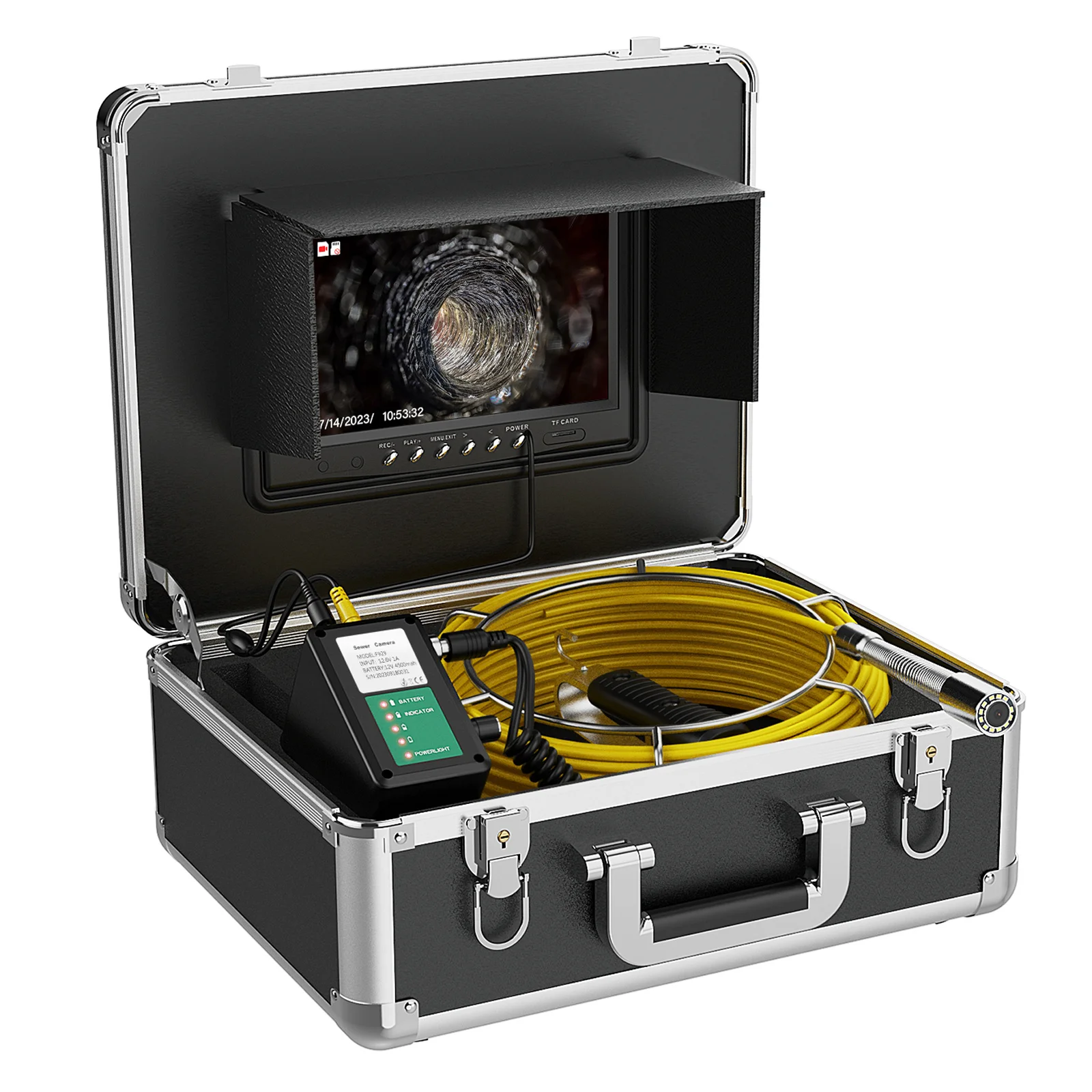 

9" DVR Sewer Auto Self Leveling 512Hz Locator 22mm Lens 1000TVL IP68 Waterproof Endoscope